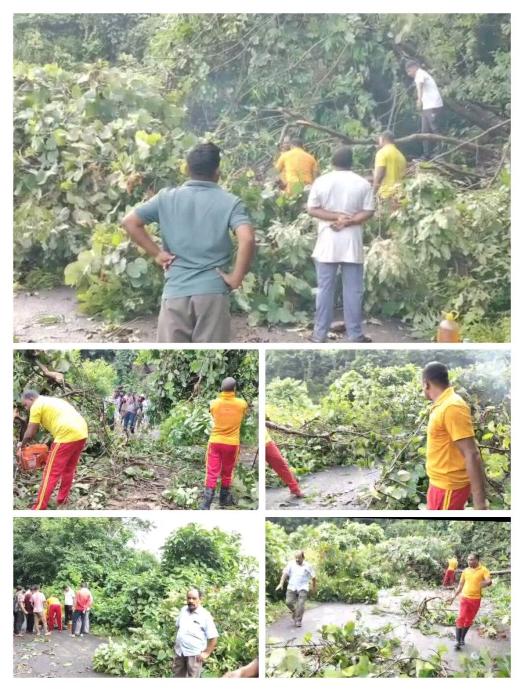 पिछले दो दिनों से हो रही लगातार बारीश के कारण सिंगारी घाटी में कलम्पुर,थुआमूल रामपुर से जोड़ने वाली सड़क