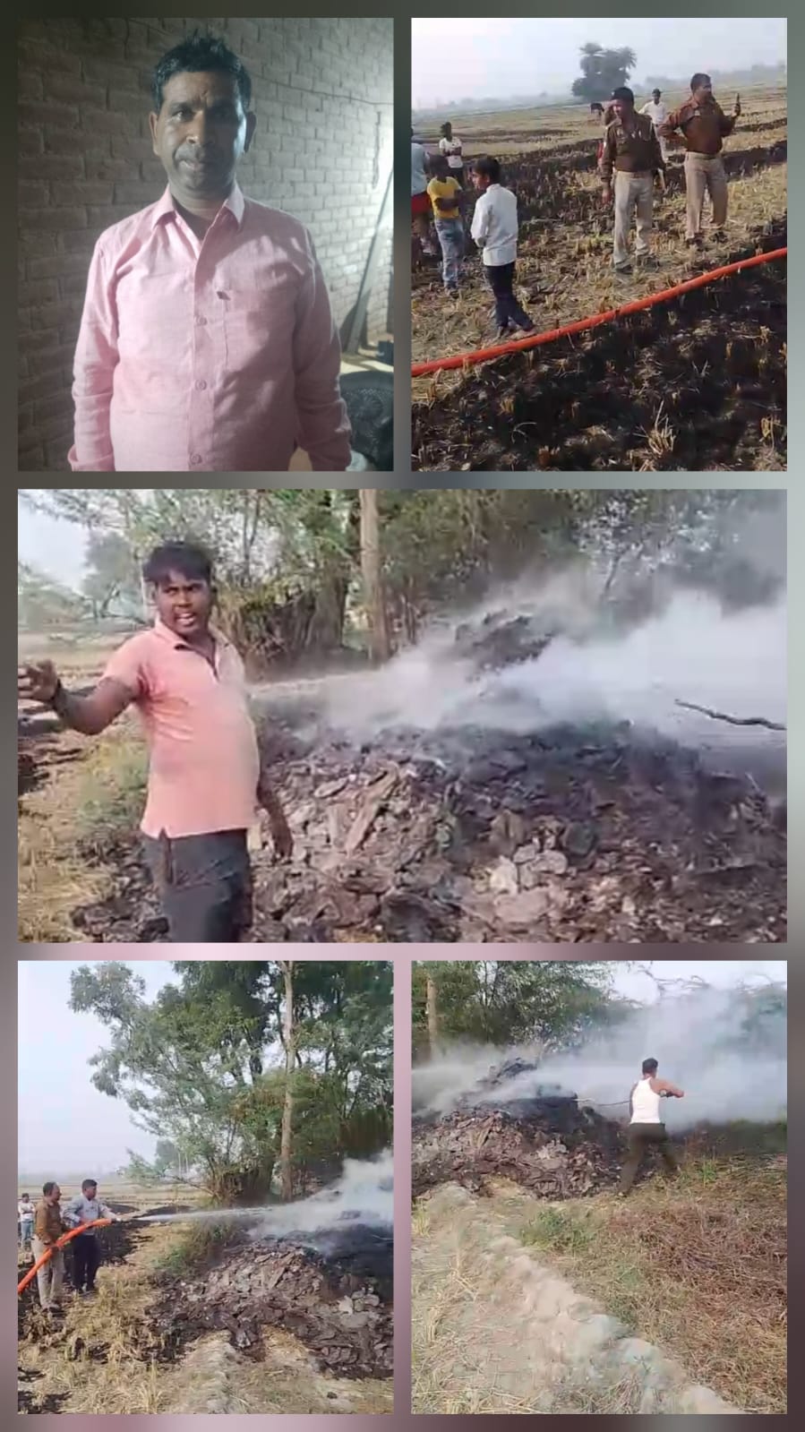 खेत में लगी आग से किसान के पांच हजार गोबर के उपले जलकर राख, आपत्ति करने पर मिली जान से मारने की धमकी