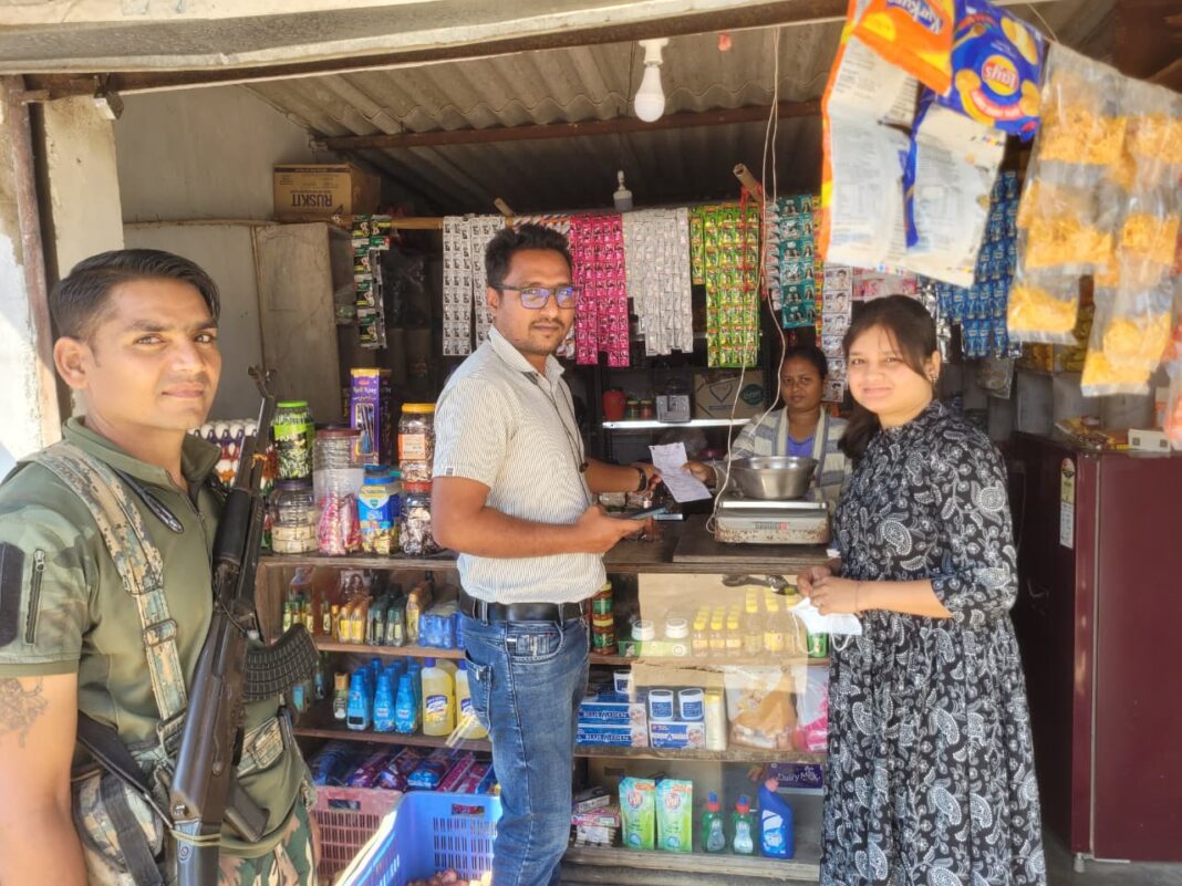 भैरमगढ़ में कोटपा एक्ट 2003 के तहत 13 दुकानों पर चालानी कार्रवाई, ₹1000 की वसूली